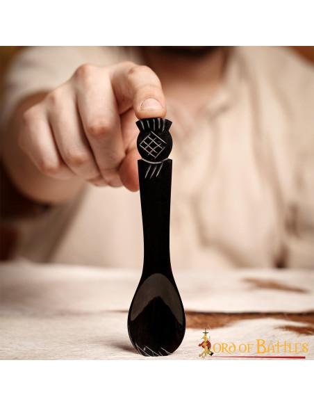 Set 4 cucchiai medievali in corno di Bue