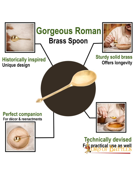Set di 2 cucchiai romani in ottone...