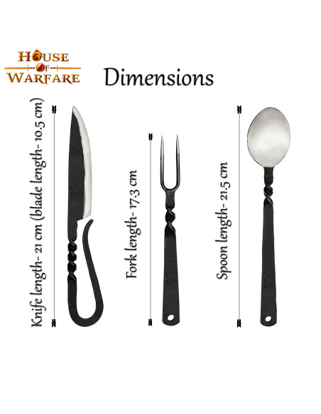 Set di posate medievali: cucchiaio,...