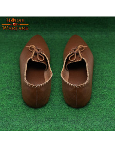 Scarpe da donna medievali in pelle con lacci - Marrone 2