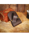 Baldric per spade di legno in cuoio - Marrone (13x8 cm.)