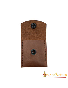 Pratica borsa medievale in pelle - Marrone (6,8x6,3 cm.) 2