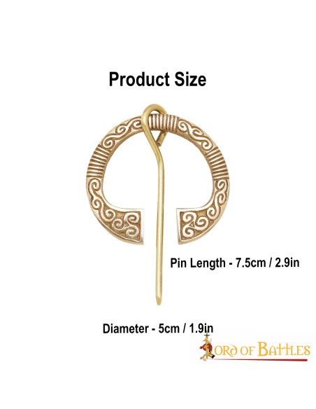 Fibula celtica in ottone (7,5x5 cm.)