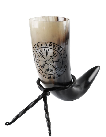 Corno celtico Vegvísir con supporto...