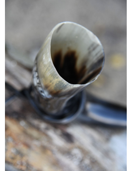 Corno celtico Vegvísir con supporto...