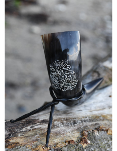 Corno di drago vichingo con supporto (200-300 ml.)