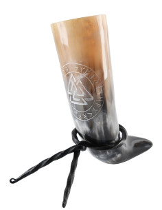 Corno celtico Valknut con supporto (200-300 ml.)
