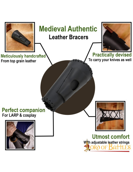Braccialetti medievali con portacoltelli