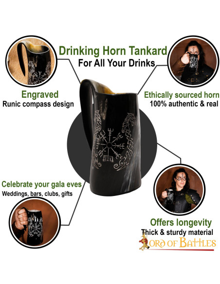 Boccale da birra celtico Vegvísir...