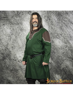 Tunica medievale, modello Egitto, manica lunga - Verde