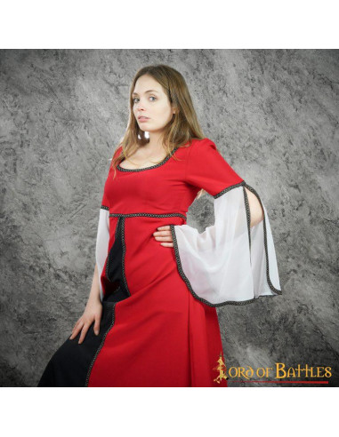 Abito da cortigiana Anne medievale Rosso Negozio Medievale