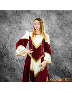 Abito Medievale Nobile Caterina con broccati - Granato ed...