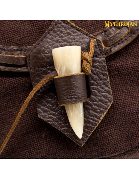 Borsa medievale in tela e pelle con...