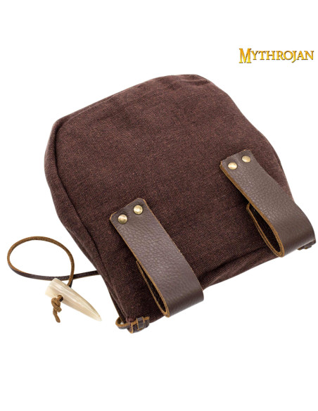 Borsa medievale in tela e pelle con...
