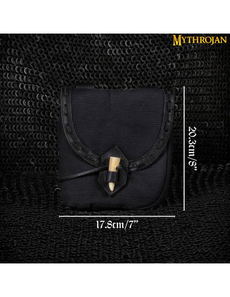 Borsa medievale in tela e pelle con...