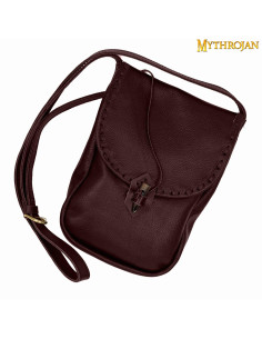 Borsa medievale in pelle, tipo tracolla - Marrone (33x23...