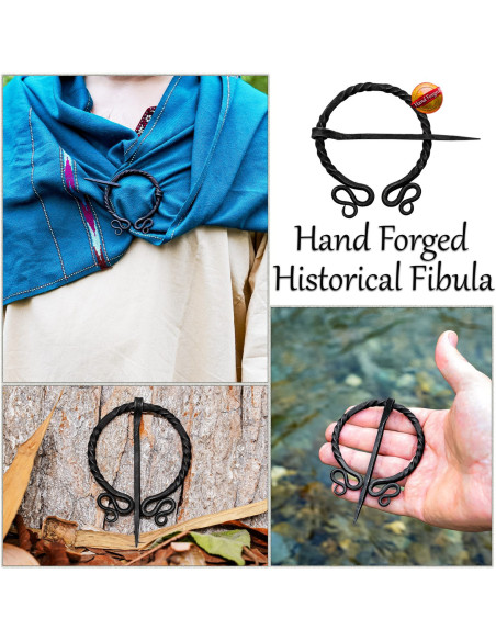 Fibula elfica storica forgiata a mano...