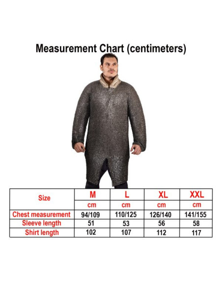 Cotta di maglia medievale a maniche...