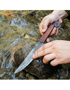 Coltello medievale a spirale con manico in pelle (29,8 cm.) 2