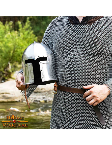 Barbuta italiana in acciaio, XV secolo