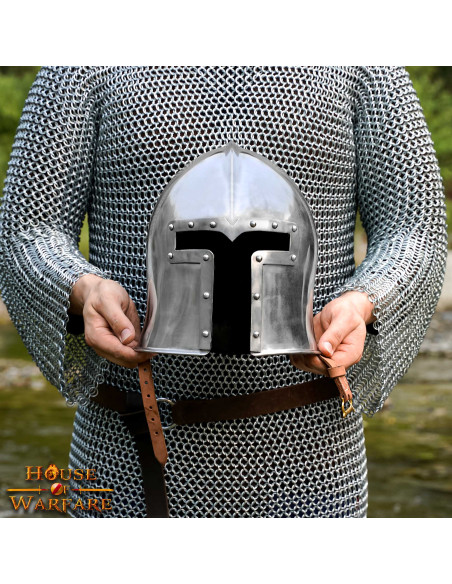 Barbuta italiana in acciaio, XV secolo