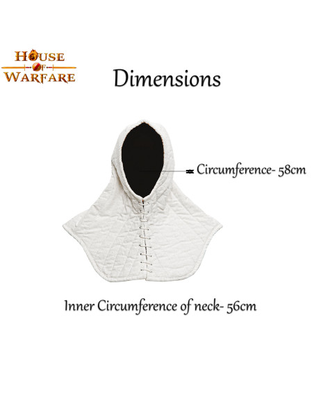 Berretto imbottito con gorgiera in ecrù