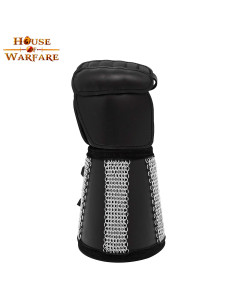 Guanto fantasia in cotta di maglia e pelle