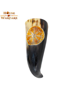 Corno da bere vichingo con vegvísir