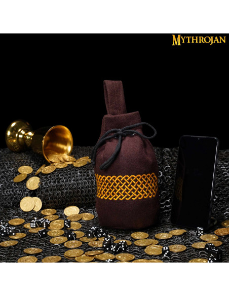 Borsa medievale in lana ricamata per...