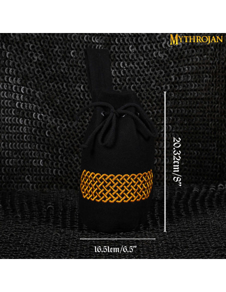 Borsa medievale in lana ricamata per...