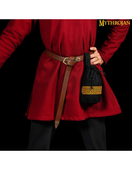 Borsa medievale in lana ricamata per...