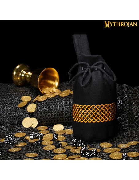 Borsa medievale in lana ricamata per...