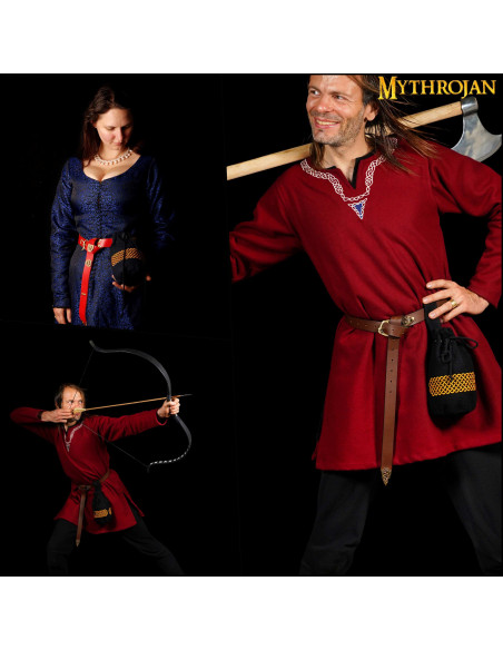 Borsa medievale in lana ricamata per...