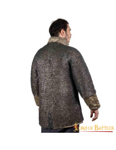 Cotta di maglia medievale con anelli in titanio rivettati 2