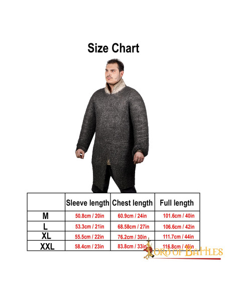 Lunga cotta di maglia medievale con...