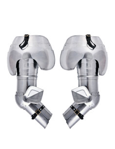 Armatura medievale e spallacci in acciaio