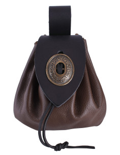 Grande borsa medievale per monete, chiusura in metallo