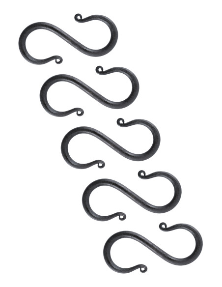 Set di 5 ganci medievali a forma di S