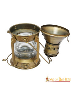 Lucerna medievale in ottone (15,7x33 cm.) 2