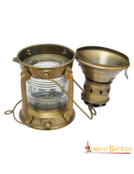 Lucerna medievale in ottone (15,7x33...