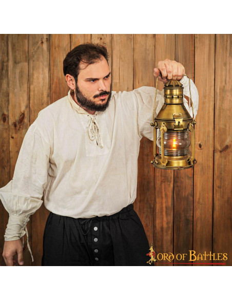 Lucerna medievale in ottone (15,7x33...