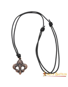 Ciondolo medievale fleur de lis in ottone invecchiato 2