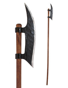 Alabarda medievale con testa forgiata a mano