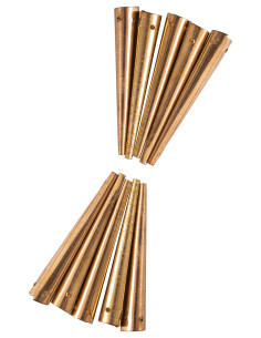 Set di 10 aiglets o puntoni in ottone lucido (3,6 cm.)