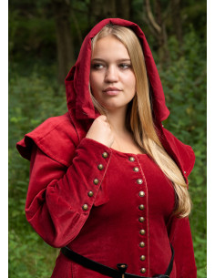 Cappuccio medievale Mirella in velluto rosso