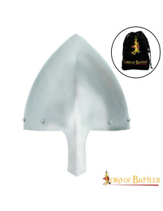 Olmutz Elmo nasale dell'XI secolo con fodera in pelle, 16 g.