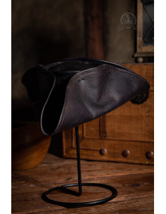 Cappello tricorno per moschettiere, pirata o soldato - nero