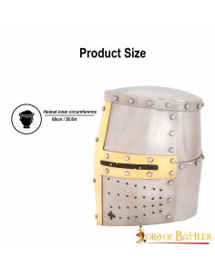 Elmo crociato con croce in ottone 2