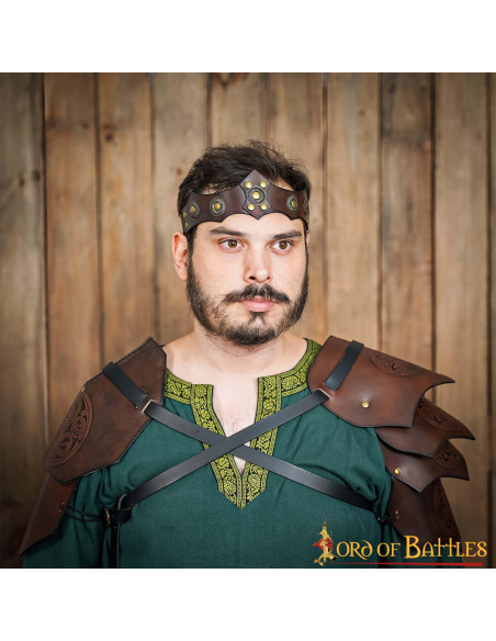 Tiara medievale unisex in pelle, vari...