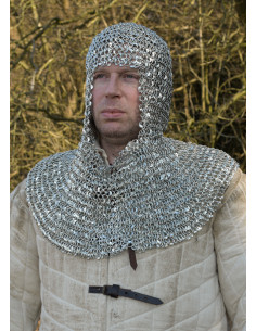 Boia anello bordato di cotta di maglia e bagno di zinco